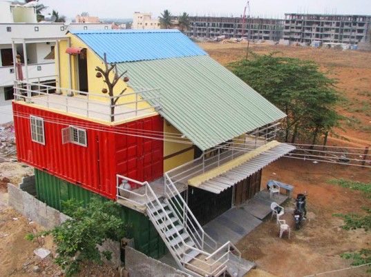 Container-Home-in-Bangalore-Raised-View-537x402