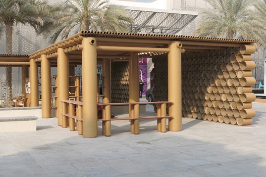 Shigeru-Ban-Cardboard-Pavilion-Abu-Dhabi-Art-Design-Souq-1-537x358