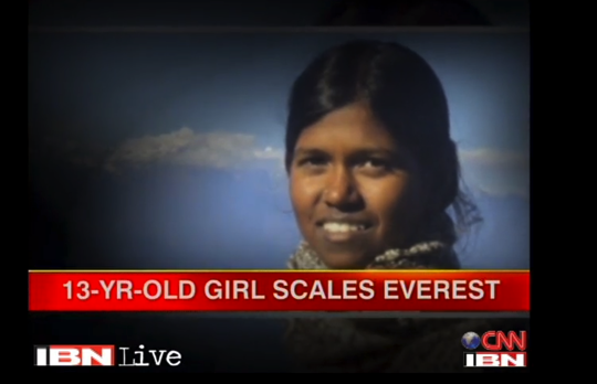 13yearold girl scales everest